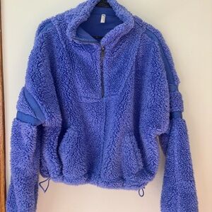 Free People Cozy Blue/Purple Sherpa Pullover